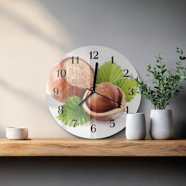 Round wall clock Hazelnuts