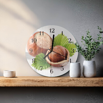 Round wall clock Hazelnuts