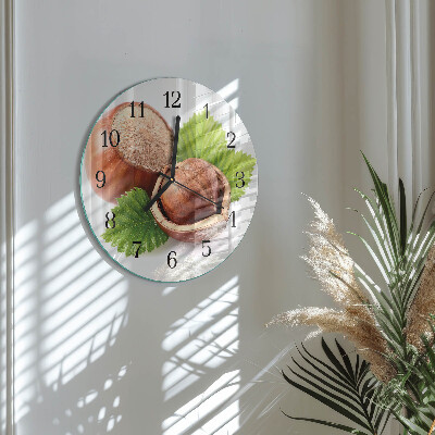 Round wall clock Hazelnuts