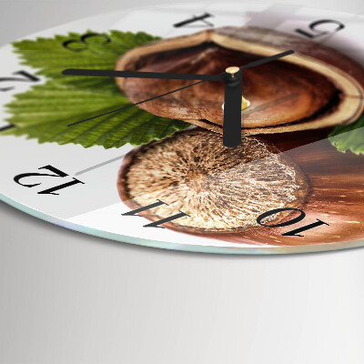 Round wall clock Hazelnuts