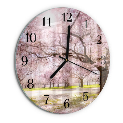 Round wall clock Cherry Trees