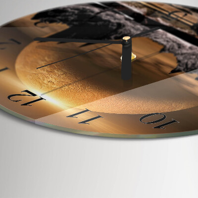 Round wall clock Mountains