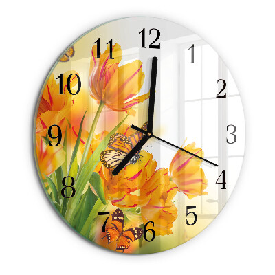 Round wall clock Tulips