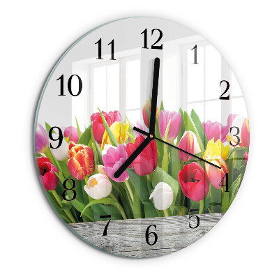 Round wall clock Tulips