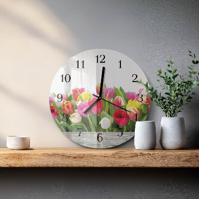 Round wall clock Tulips