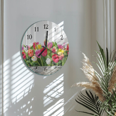 Round wall clock Tulips