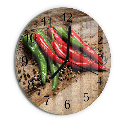 Round wall clock Chili peppers
