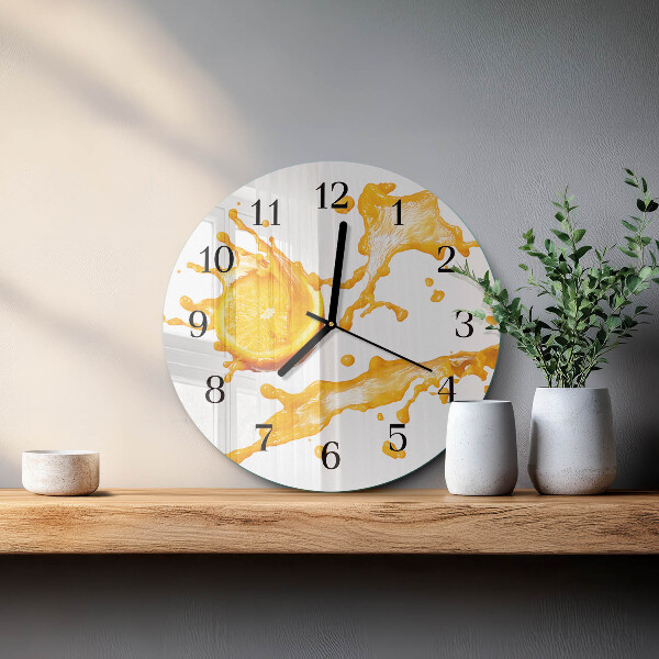 Round wall clock Orange juice