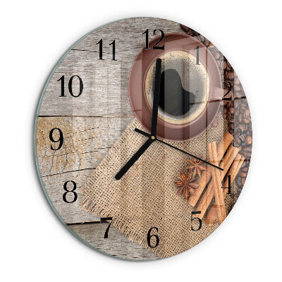 Round wall clock Coffee Beans