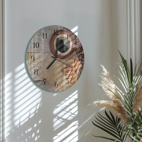 Round wall clock Coffee Beans