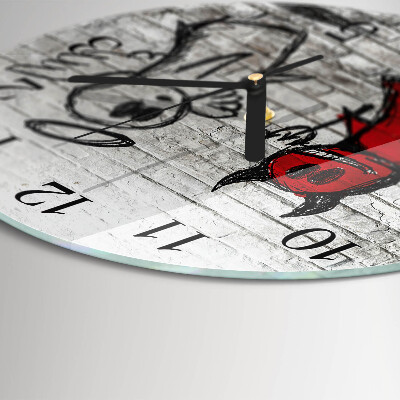 Round wall clock Angel Devil