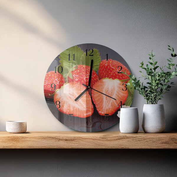 Round wall clock Strawberries