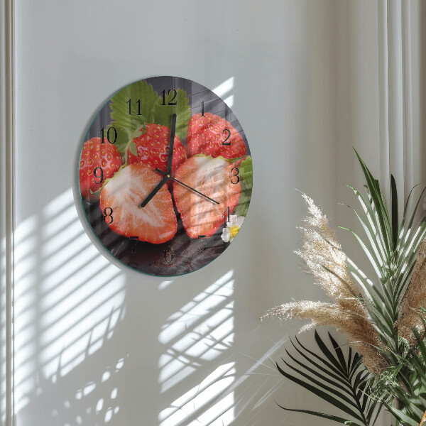 Round wall clock Strawberries