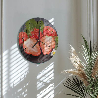 Round wall clock Strawberries