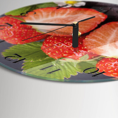 Round wall clock Strawberries
