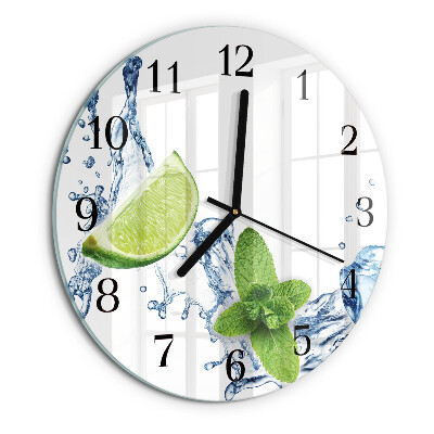 Round wall clock Mint with Lime