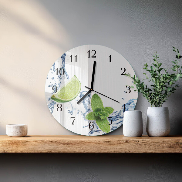Round wall clock Mint with Lime
