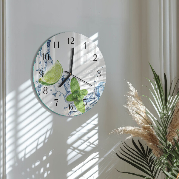 Round wall clock Mint with Lime