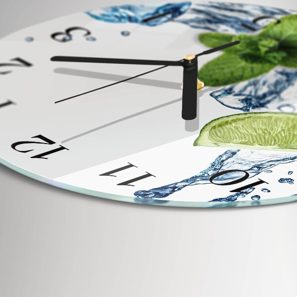 Round wall clock Mint with Lime