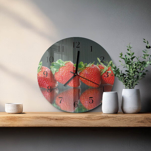 Round wall clock Strawberries