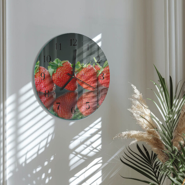 Round wall clock Strawberries
