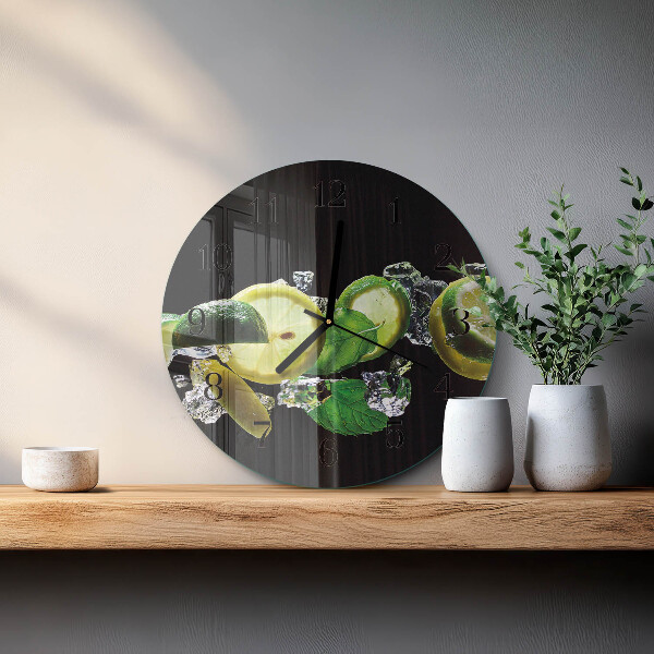 Round wall clock Lemon and Lime