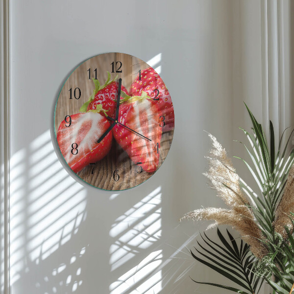 Round wall clock Strawberries