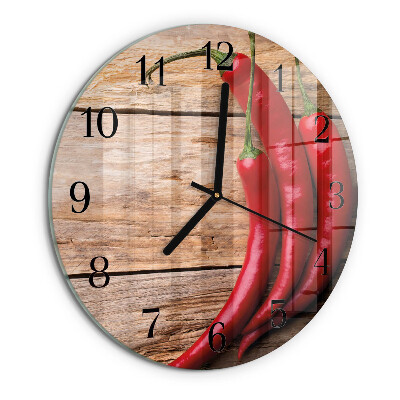 Round wall clock Chili peppers