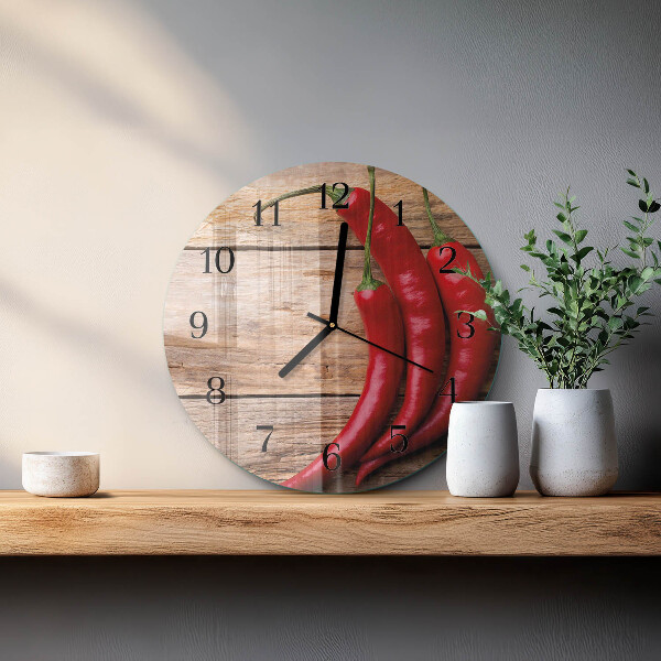 Round wall clock Chili peppers