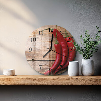 Round wall clock Chili peppers