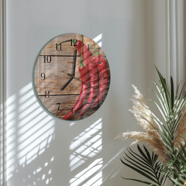 Round wall clock Chili peppers