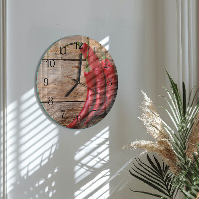 Round wall clock Chili peppers