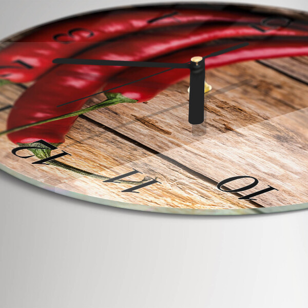 Round wall clock Chili peppers
