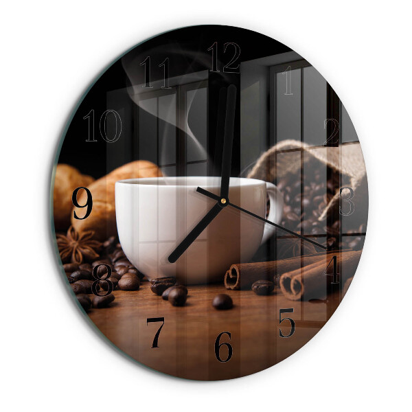 Round wall clock Coffee
