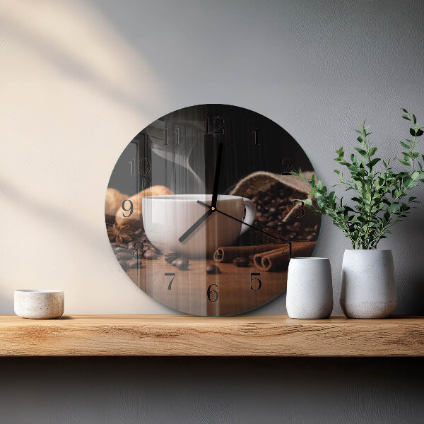 Round wall clock Coffee