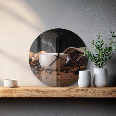 Round wall clock Coffee