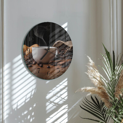 Round wall clock Coffee