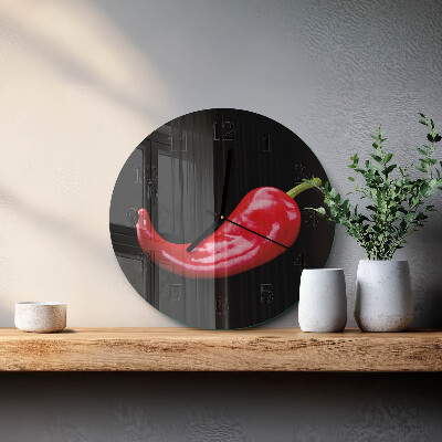 Round wall clock Chili peppers