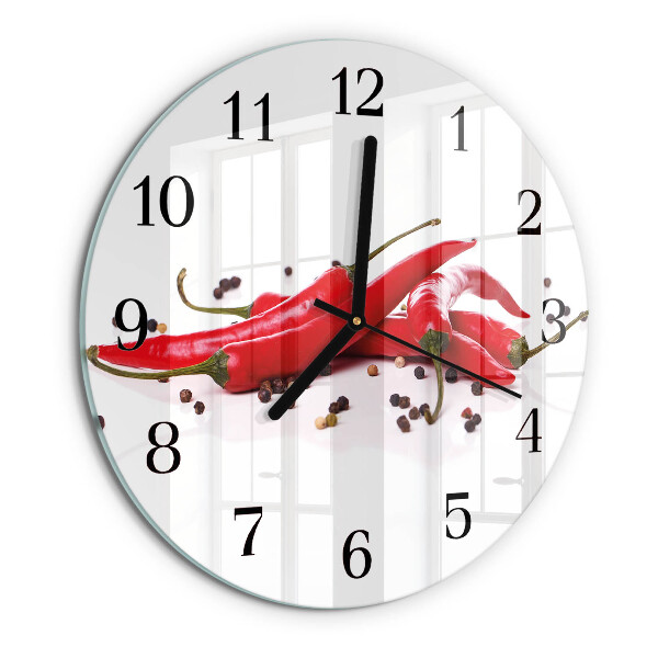 Round wall clock Chili peppers