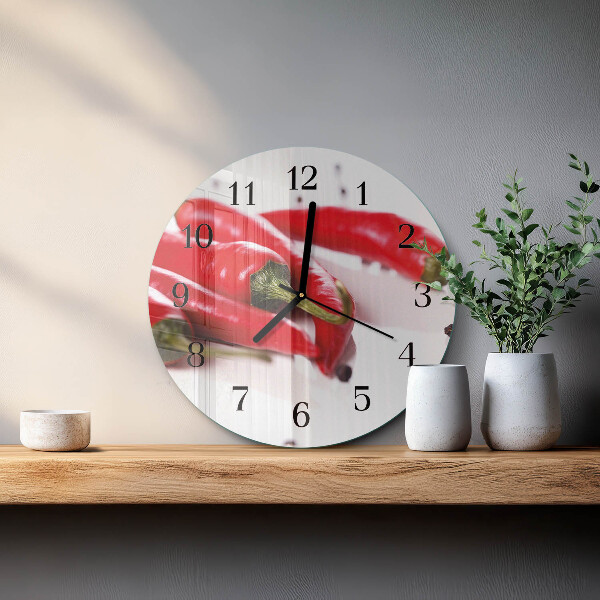 Round wall clock Chili peppers