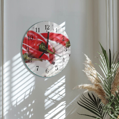 Round wall clock Chili peppers