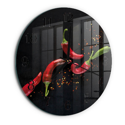 Round wall clock Chili peppers