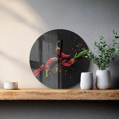 Round wall clock Chili peppers