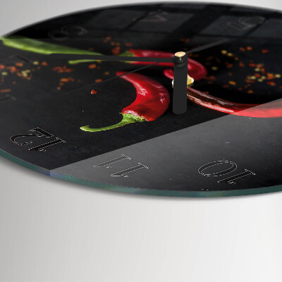 Round wall clock Chili peppers