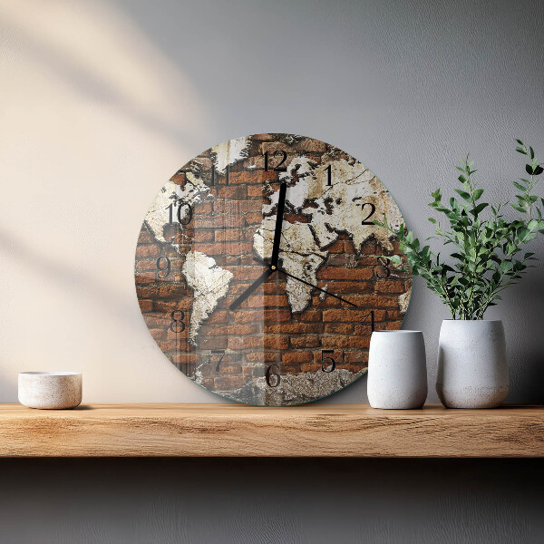 Round wall clock Continents