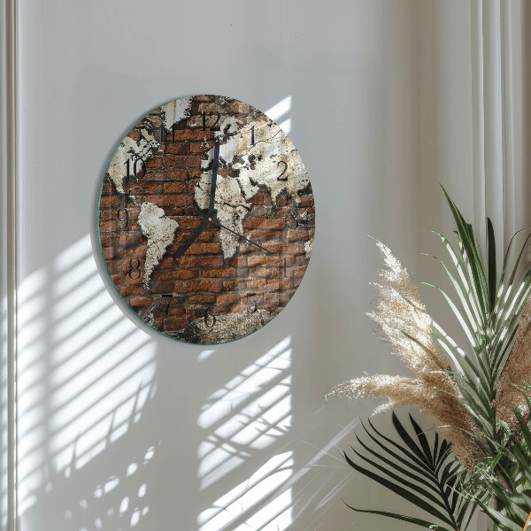 Round wall clock Continents