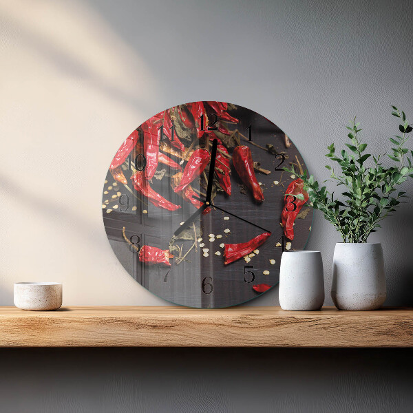 Round wall clock Chili peppers
