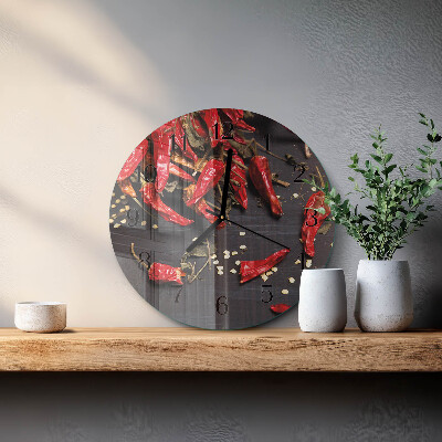 Round wall clock Chili peppers
