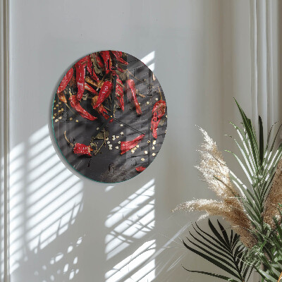 Round wall clock Chili peppers