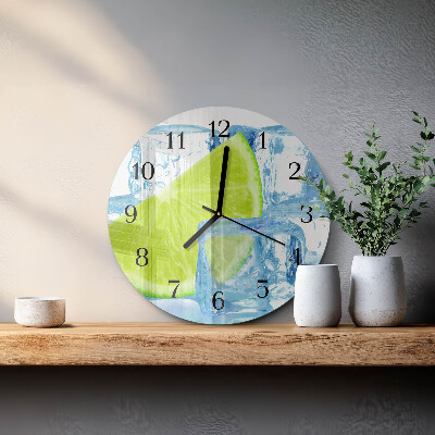 Round wall clock Lime Ice